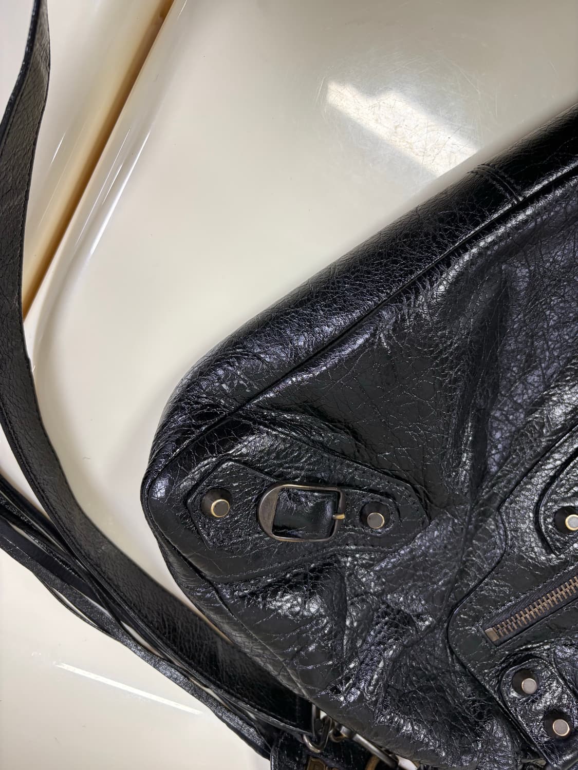 [A 정품] 발렌시아가 시티 모터백 타운 블랙 상품이미지5