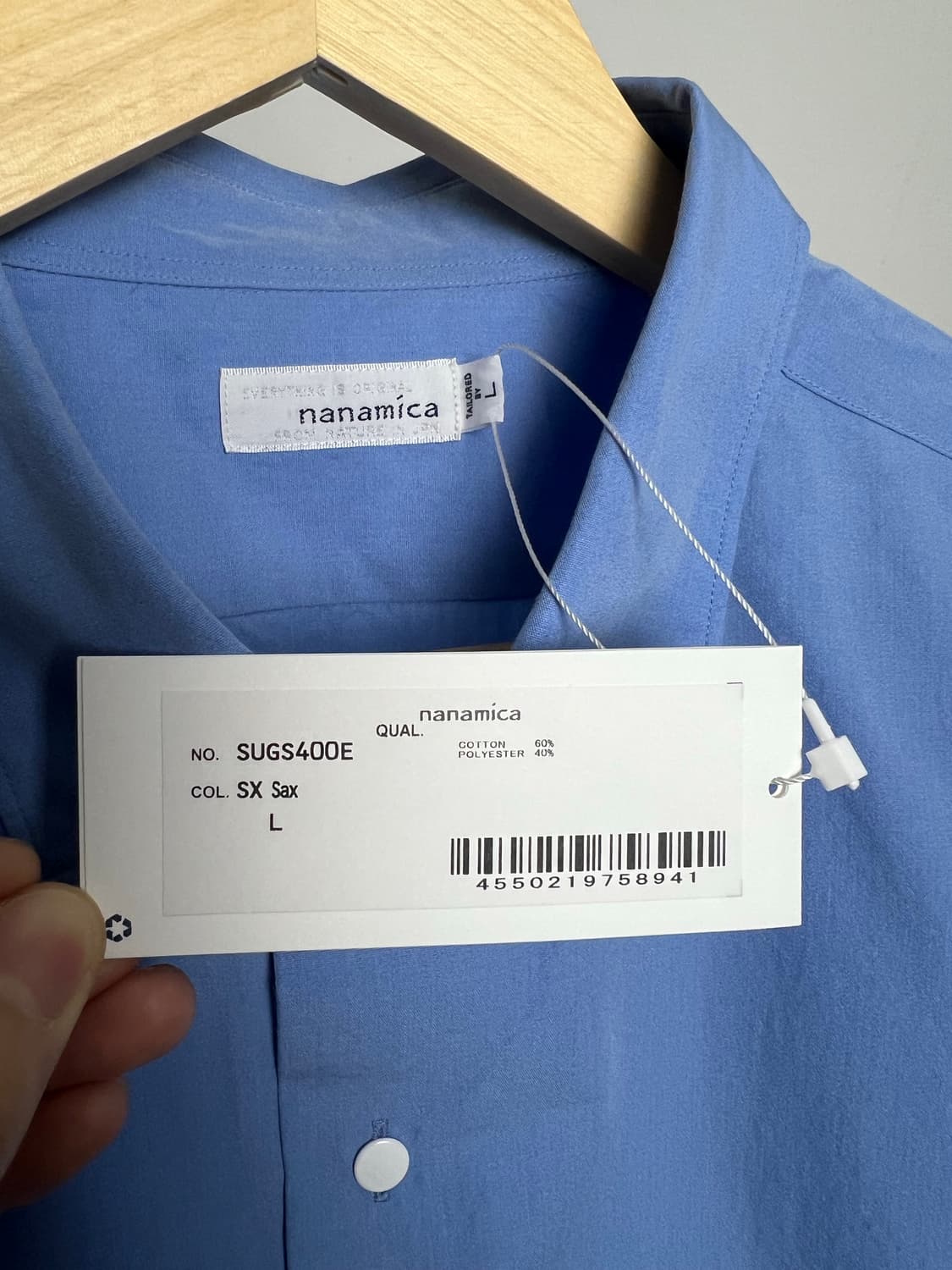 나나미카 NANAMICA 레귤러 셔츠 SAX 상품이미지3