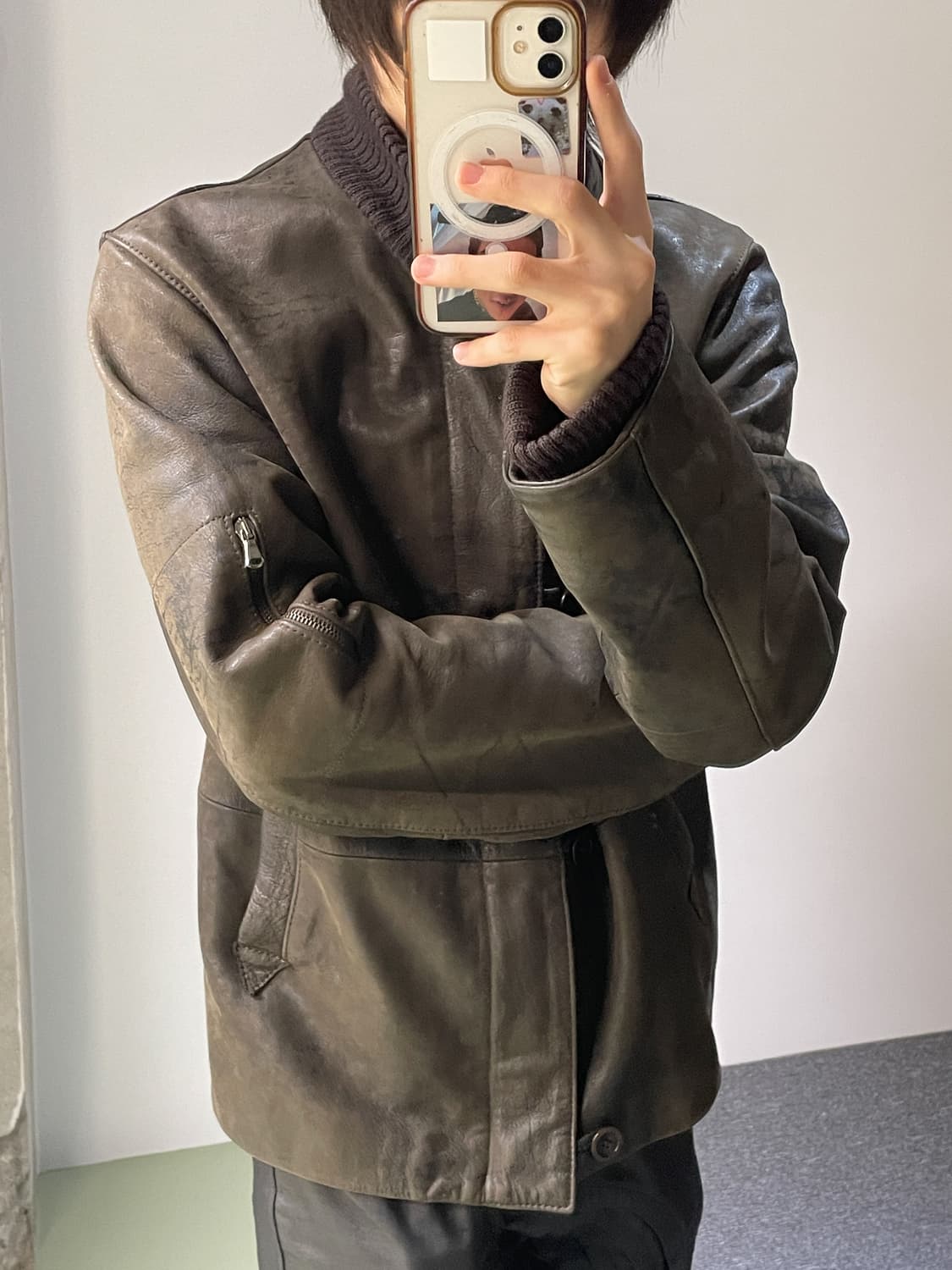 DKNY M-43 카프스킨 레더자켓 상품이미지2