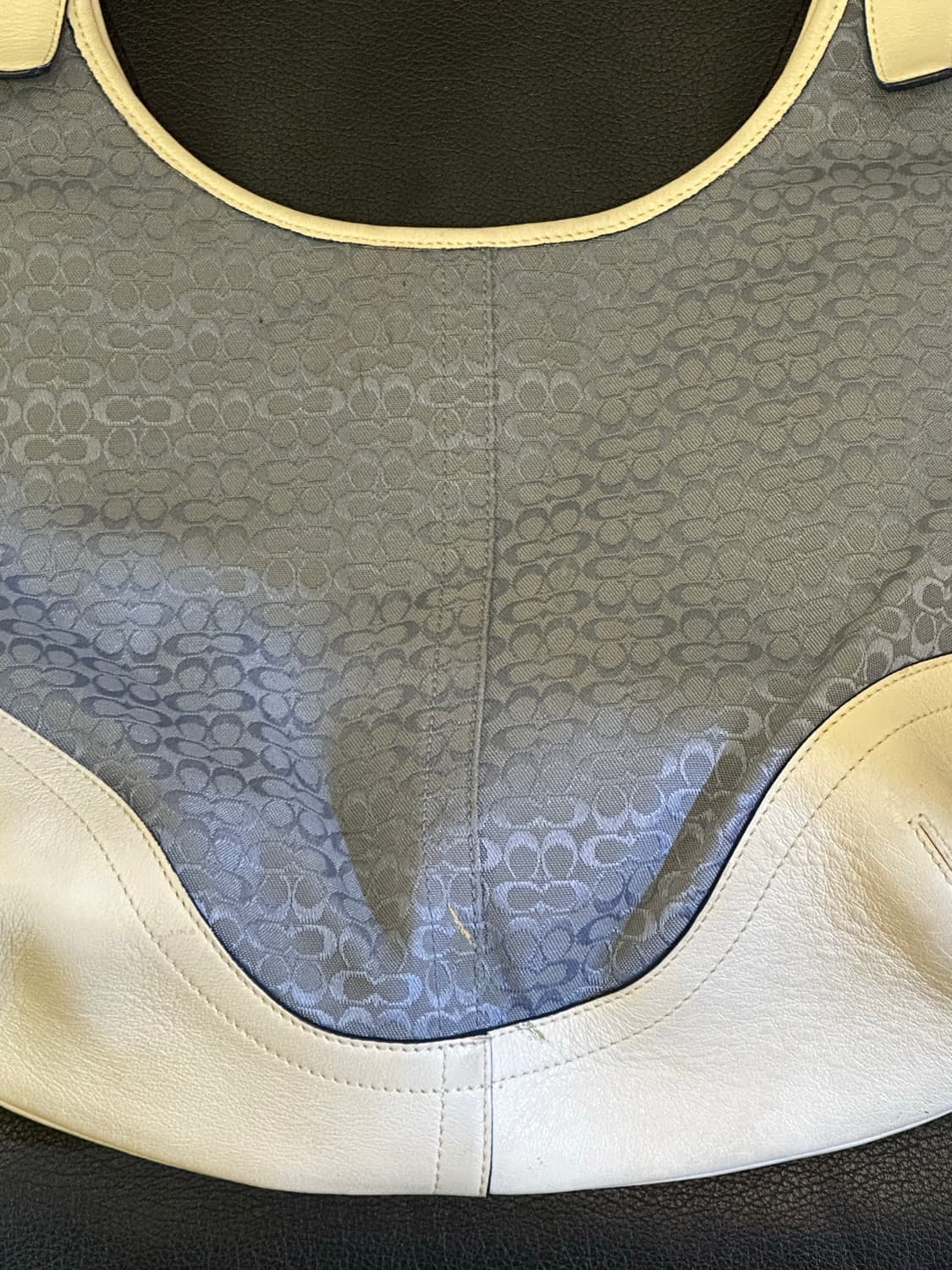 COACH 코치 블랙 블루패턴 아이보리숄더백 상품이미지2