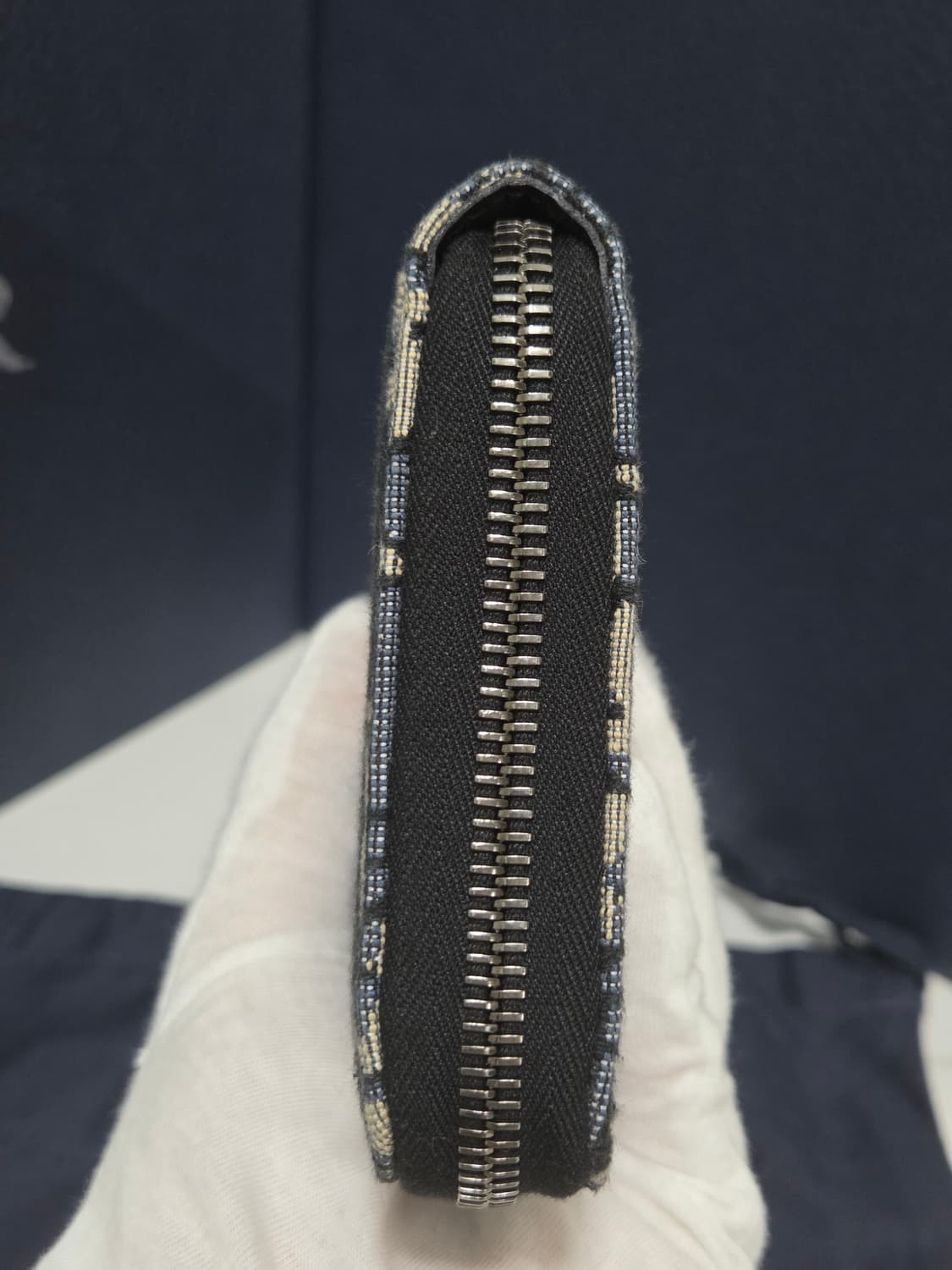 [새상품] 디올 오블리크 자카드 지퍼 장지갑 베이지 상품이미지7