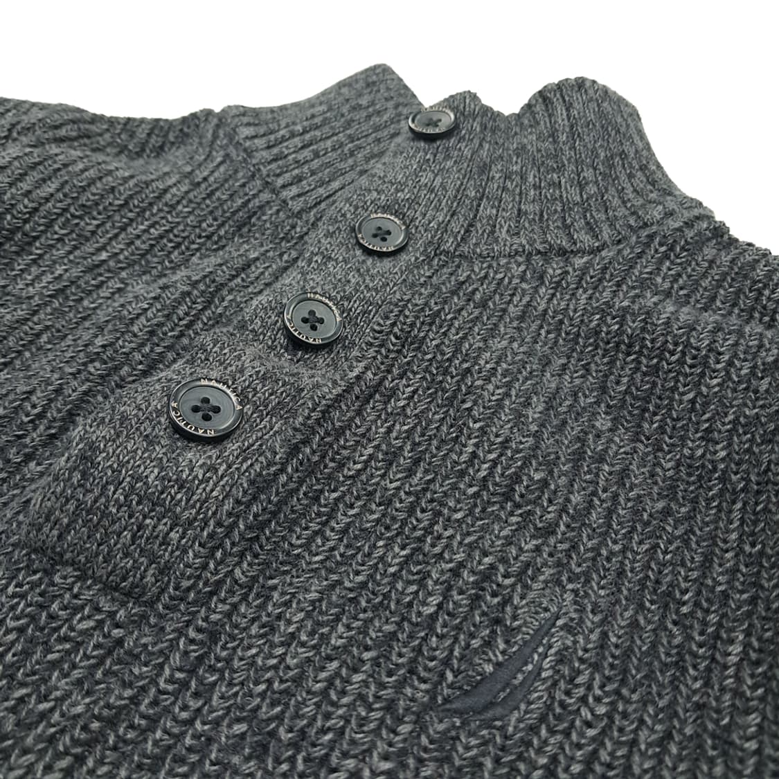CN975 L 노티카 차콜그레이 하프버튼 긴팔 니트 스웨터 상품이미지3