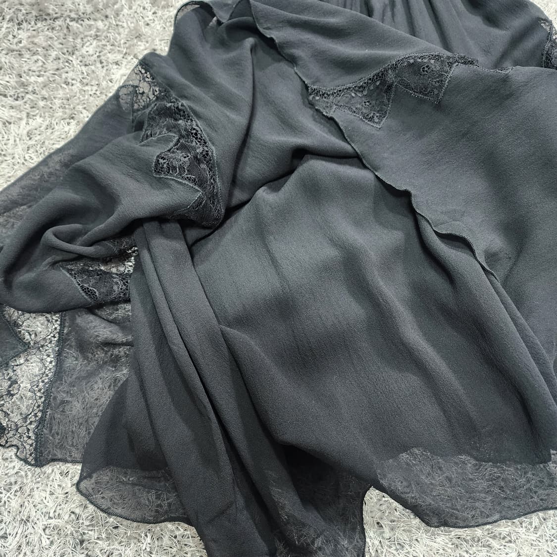 블루마린 실크 끈나시 원피스 42 상품이미지5