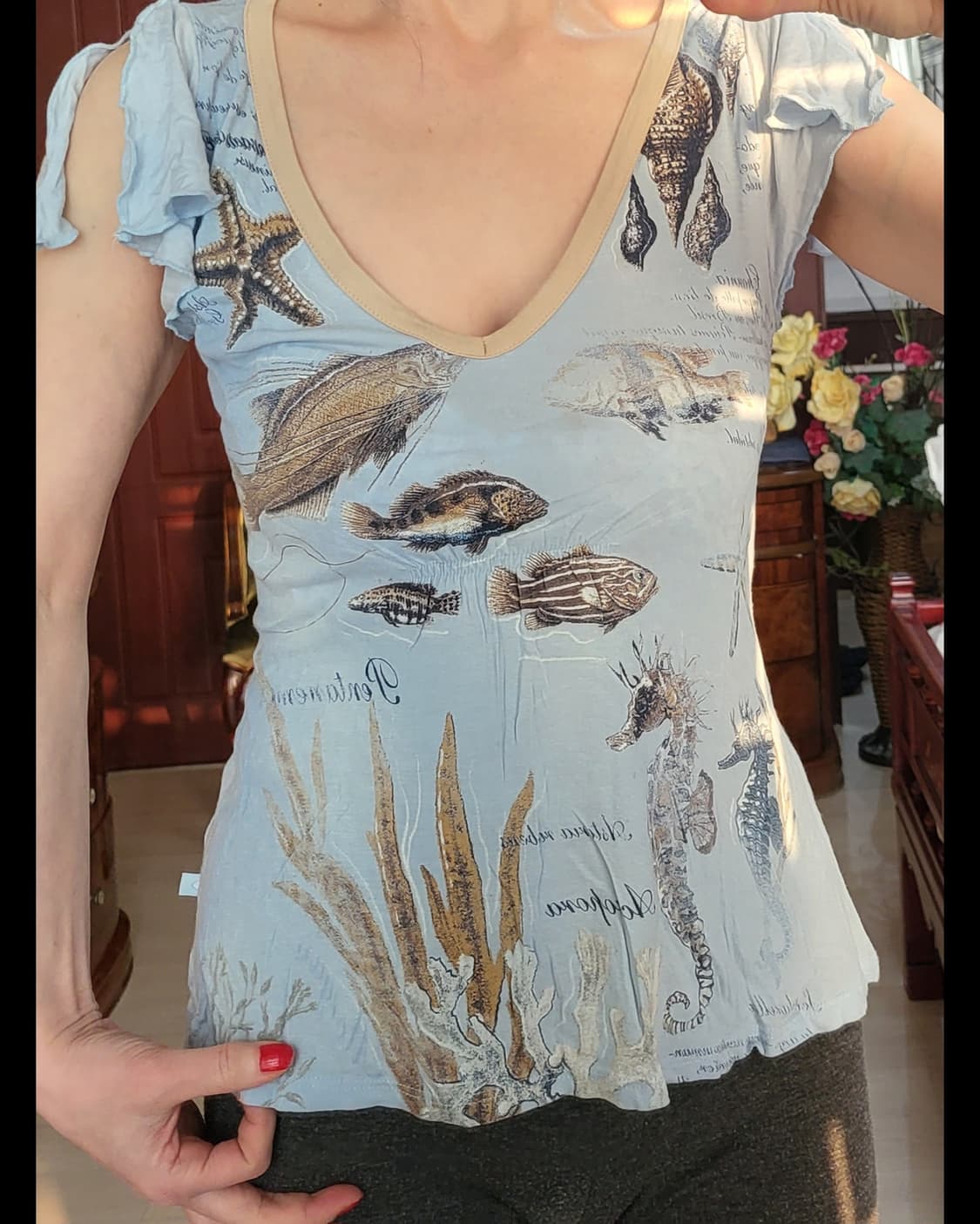 프랑스 수입 모르간 모달 블루 셔츠 상품이미지10