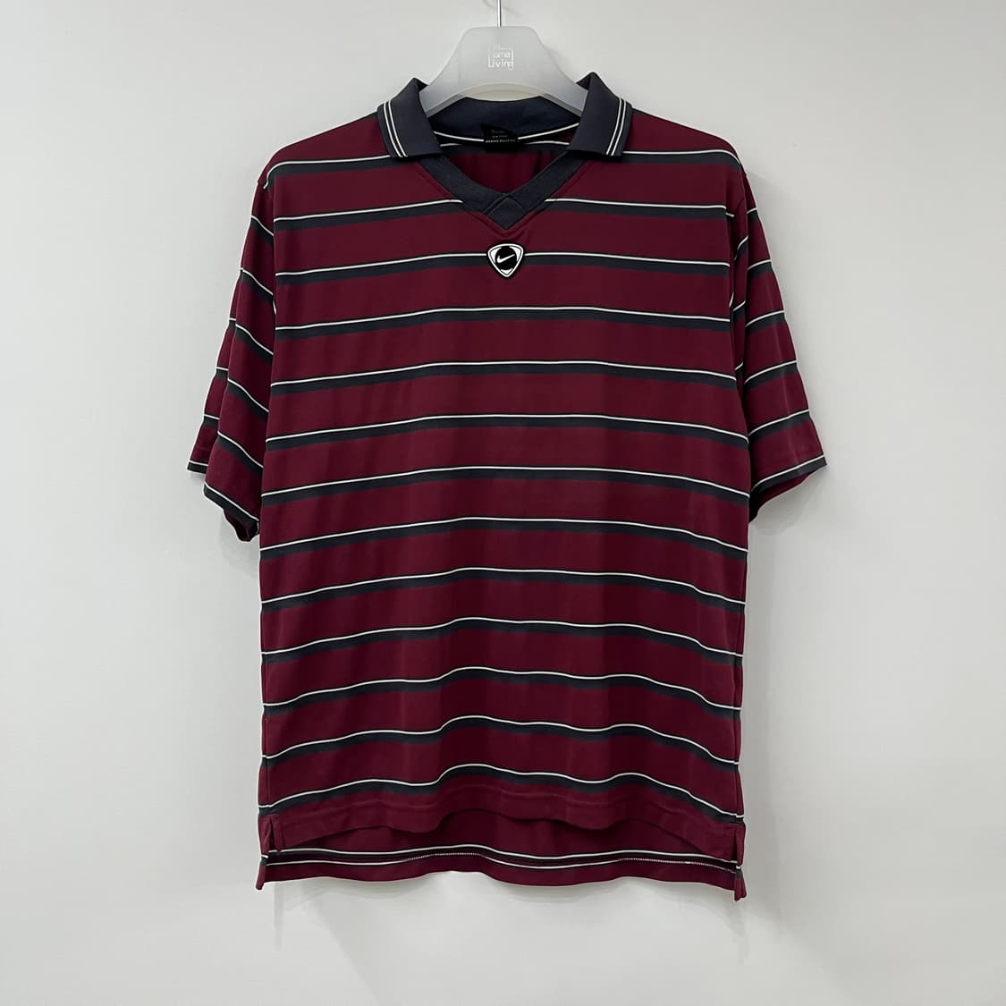 나이키 90's 버건디 스트라이프 풋볼 카라티 상품이미지2