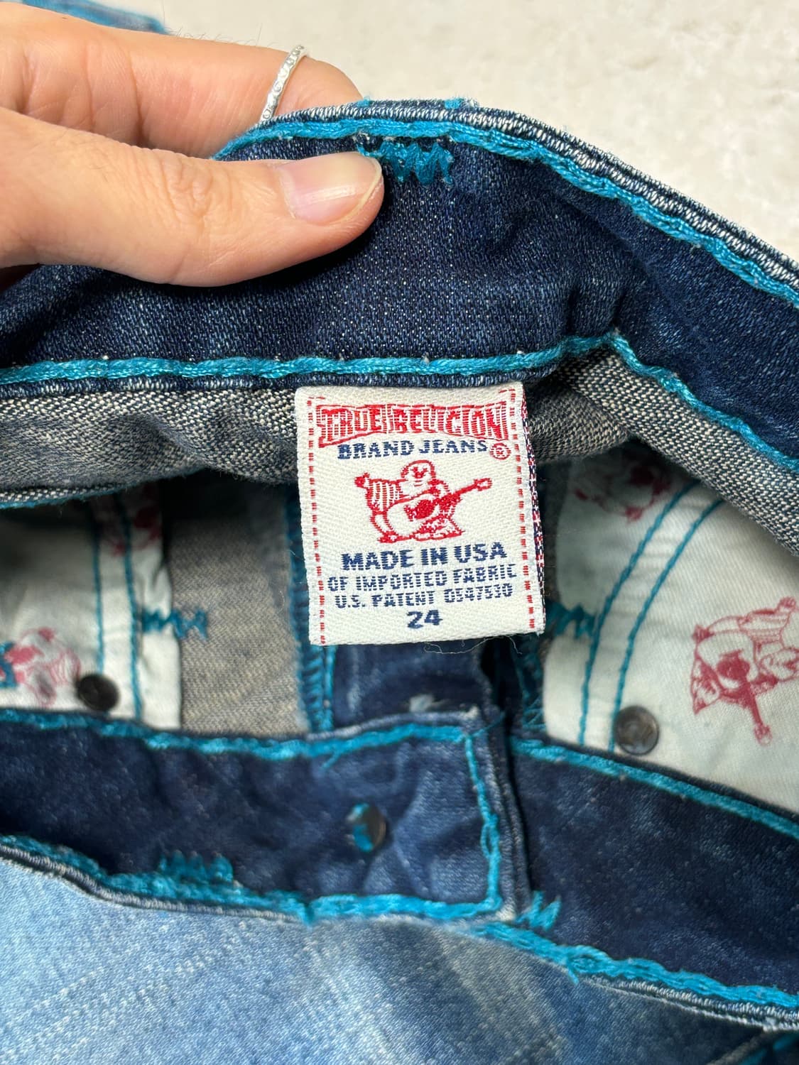 트루릴리전 블루 스티치 플레어진 상품이미지5