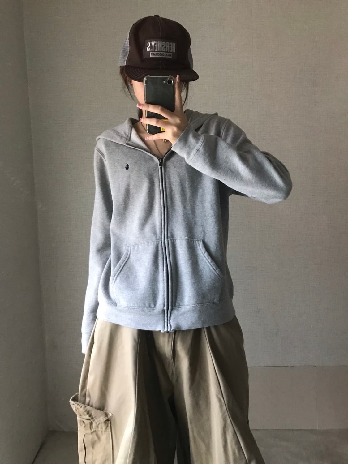 폴로 그레이 후드집업 상품이미지2