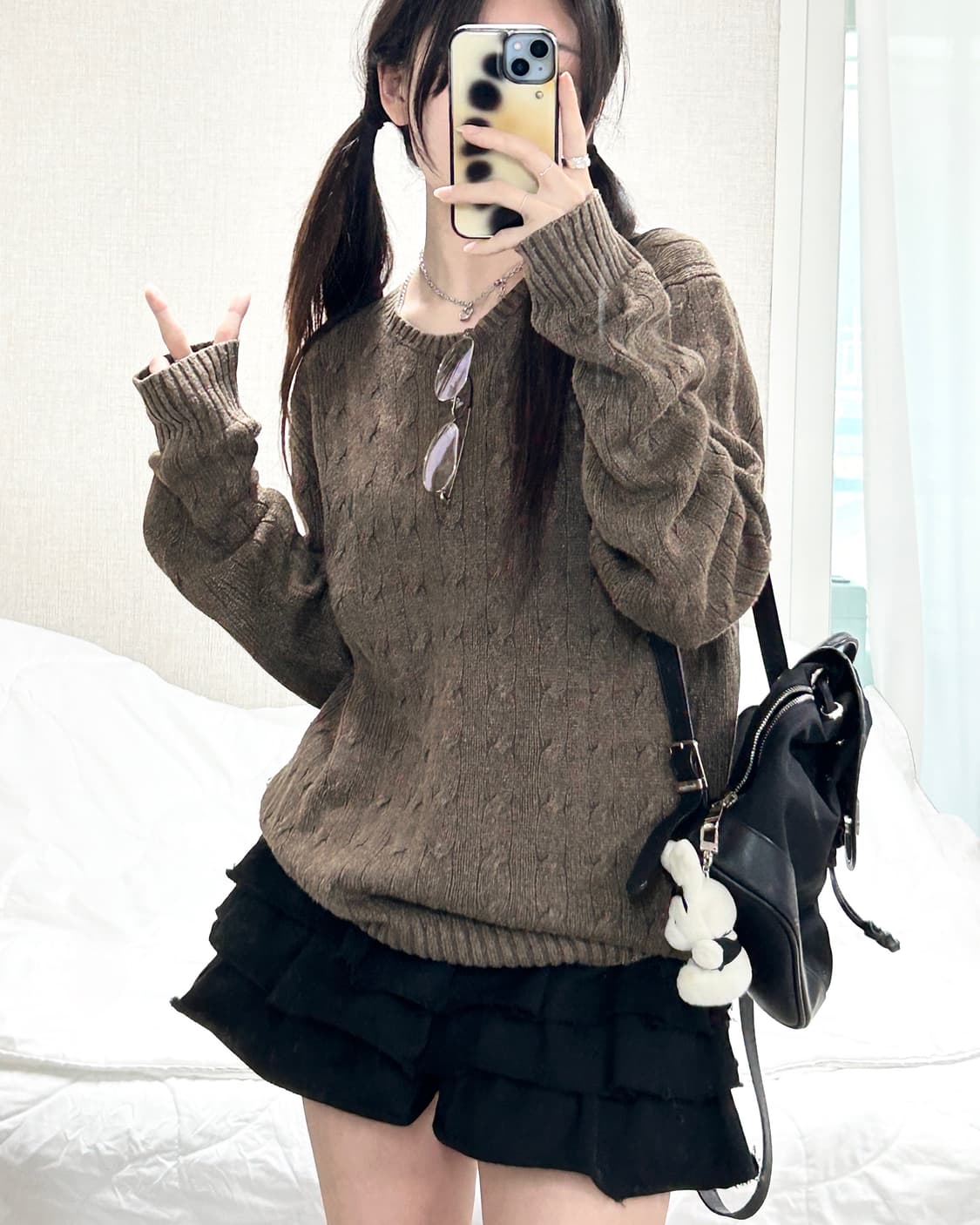 폴로 실크 브라운 케이블 니트 상품이미지4