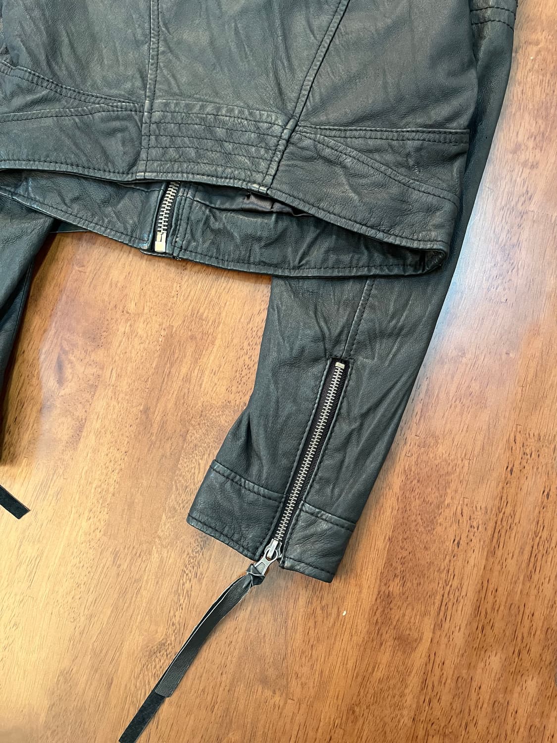 Y2K 그런지 페이크 레더 숏 자켓 상품이미지4