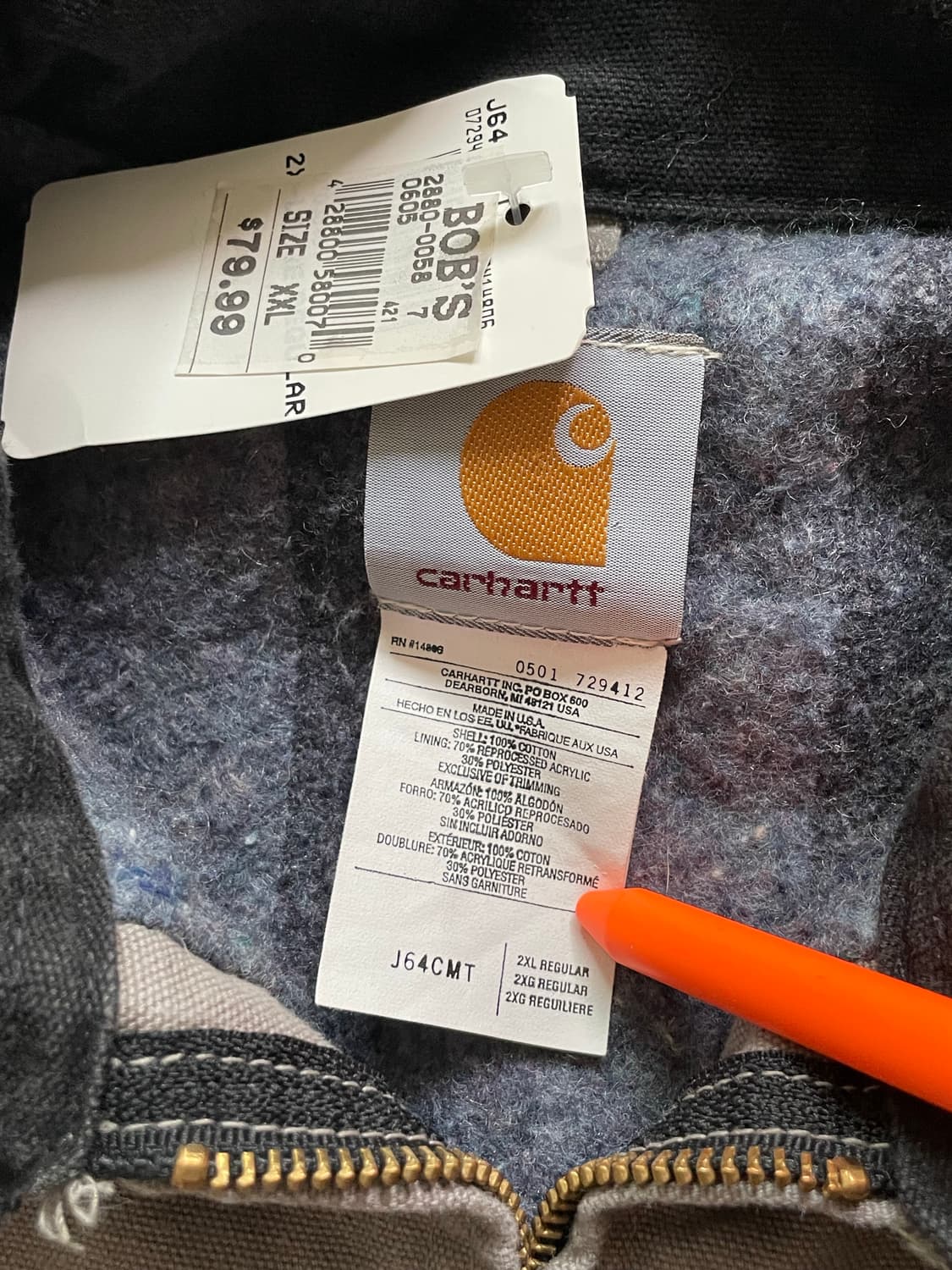 (데드스탁) 칼하트 J64 CMT 디트로이트 쿠니치 노무라 상품이미지4