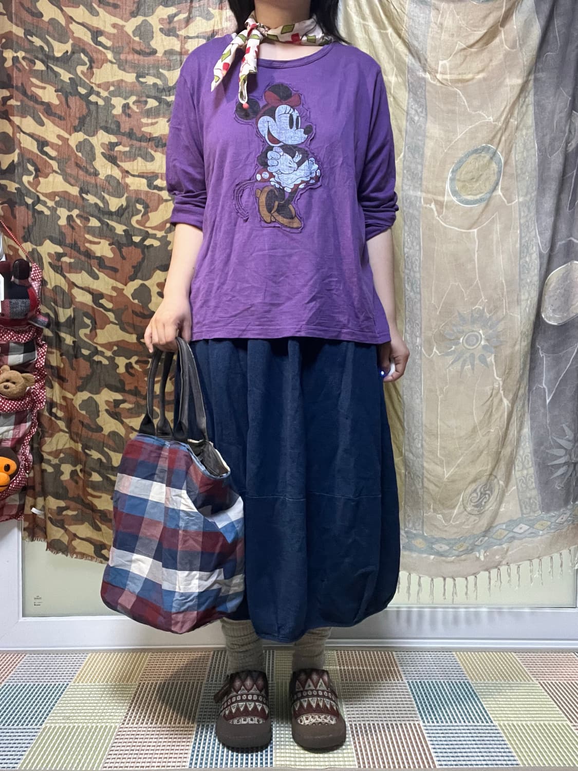 Disney 미니마우스 퍼플 롱슬리브T 상품이미지1