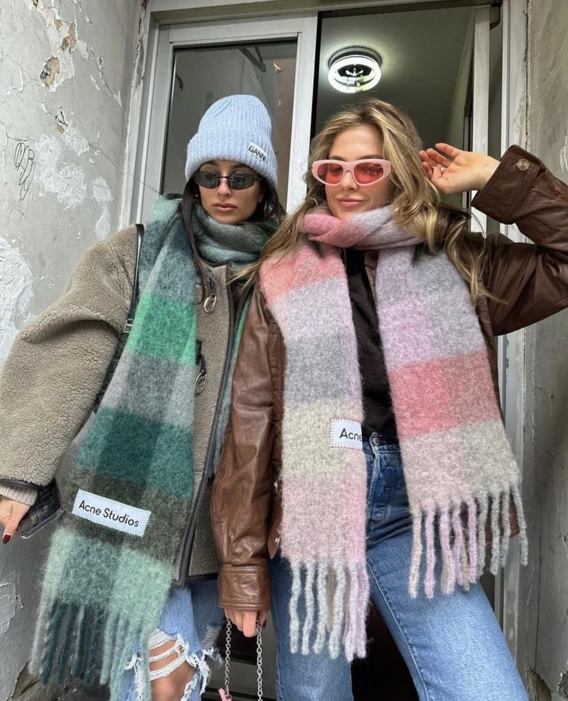 아크네 스튜디오 블루 체크 모헤어울머플러 남여공용 상품이미지8