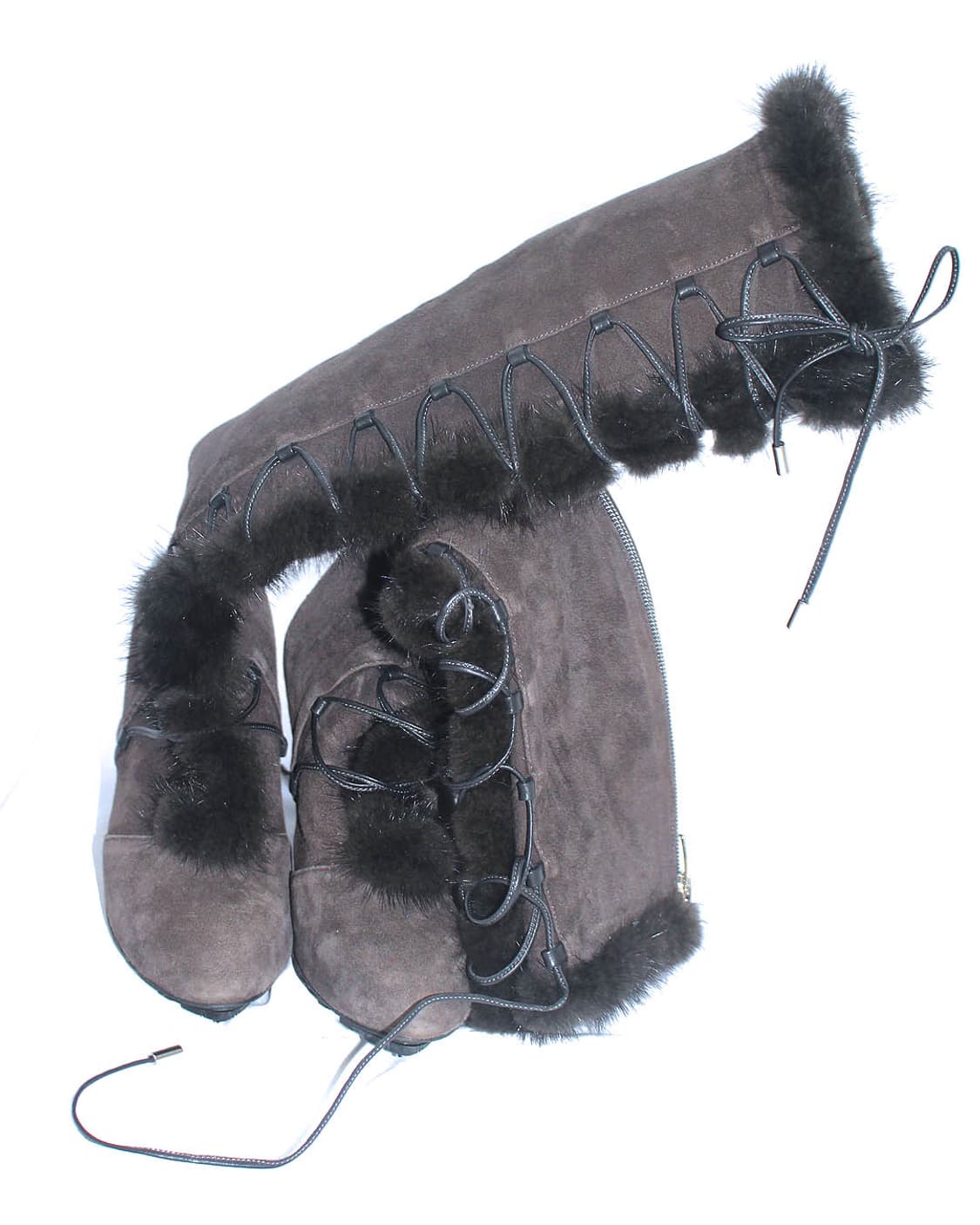 GUESS suede fur-leather strap long BOOTS 상품이미지2
