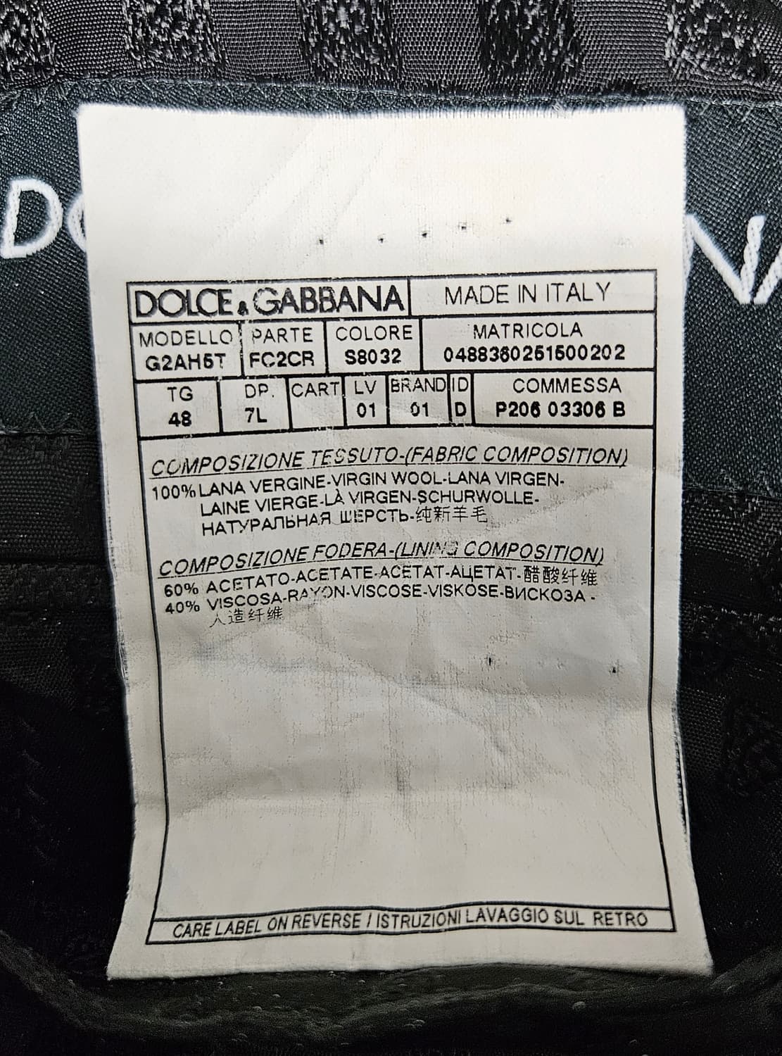 돌체앤가바나 남성 헤링본 자켓 48 상품이미지6