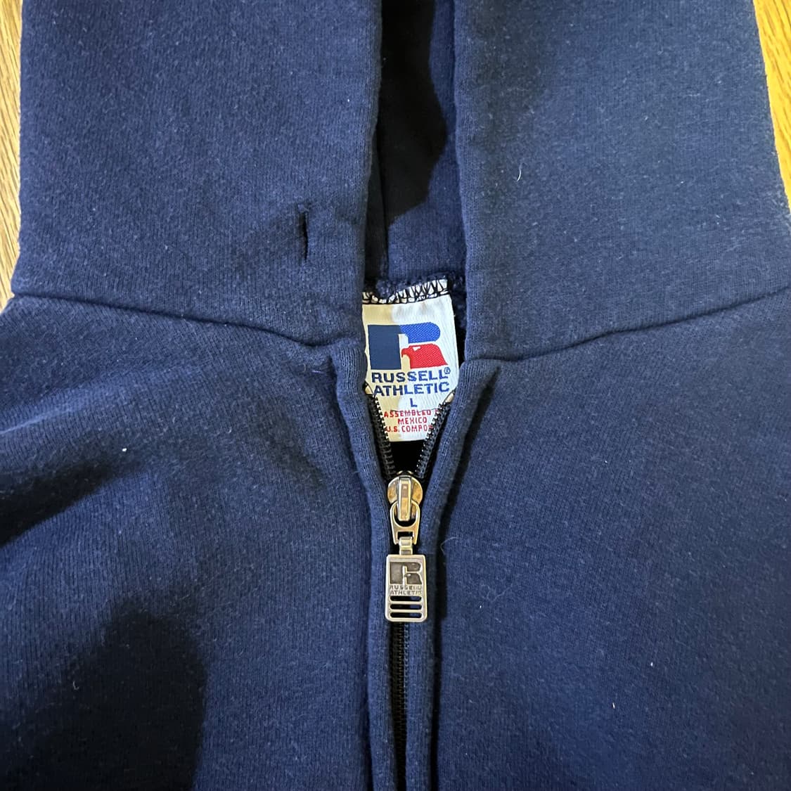 [L] 90s 빈티지 러셀 후드집업 네이비 상품이미지3