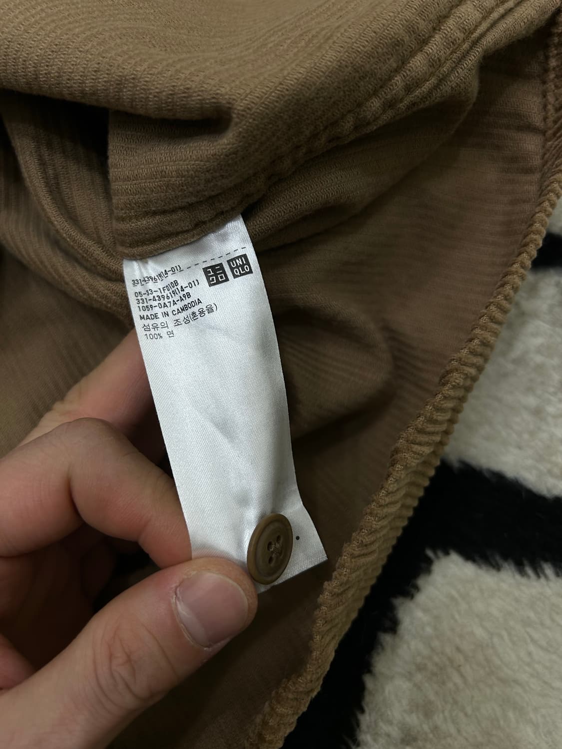 [2XL]유니클로 코듀로이 투포켓 셔츠/짙은베이지 상품이미지6