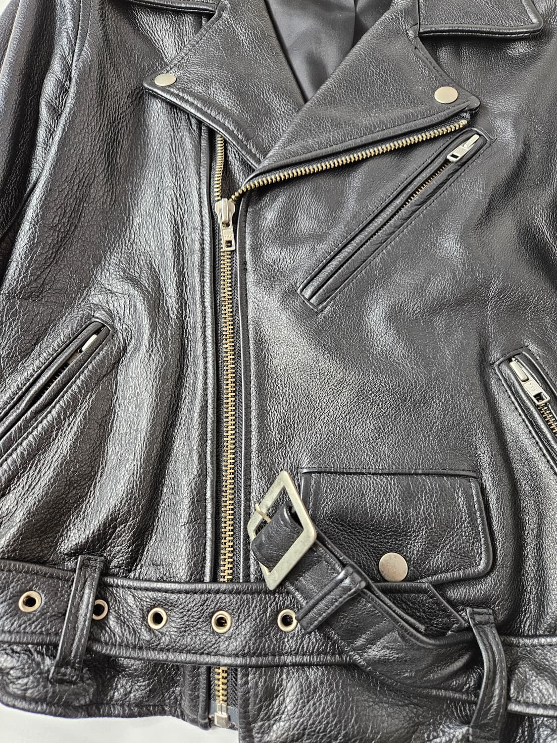 WO 일본 소가죽 리얼레더 라이더 바이커자켓 JP 여성 L 상품이미지3