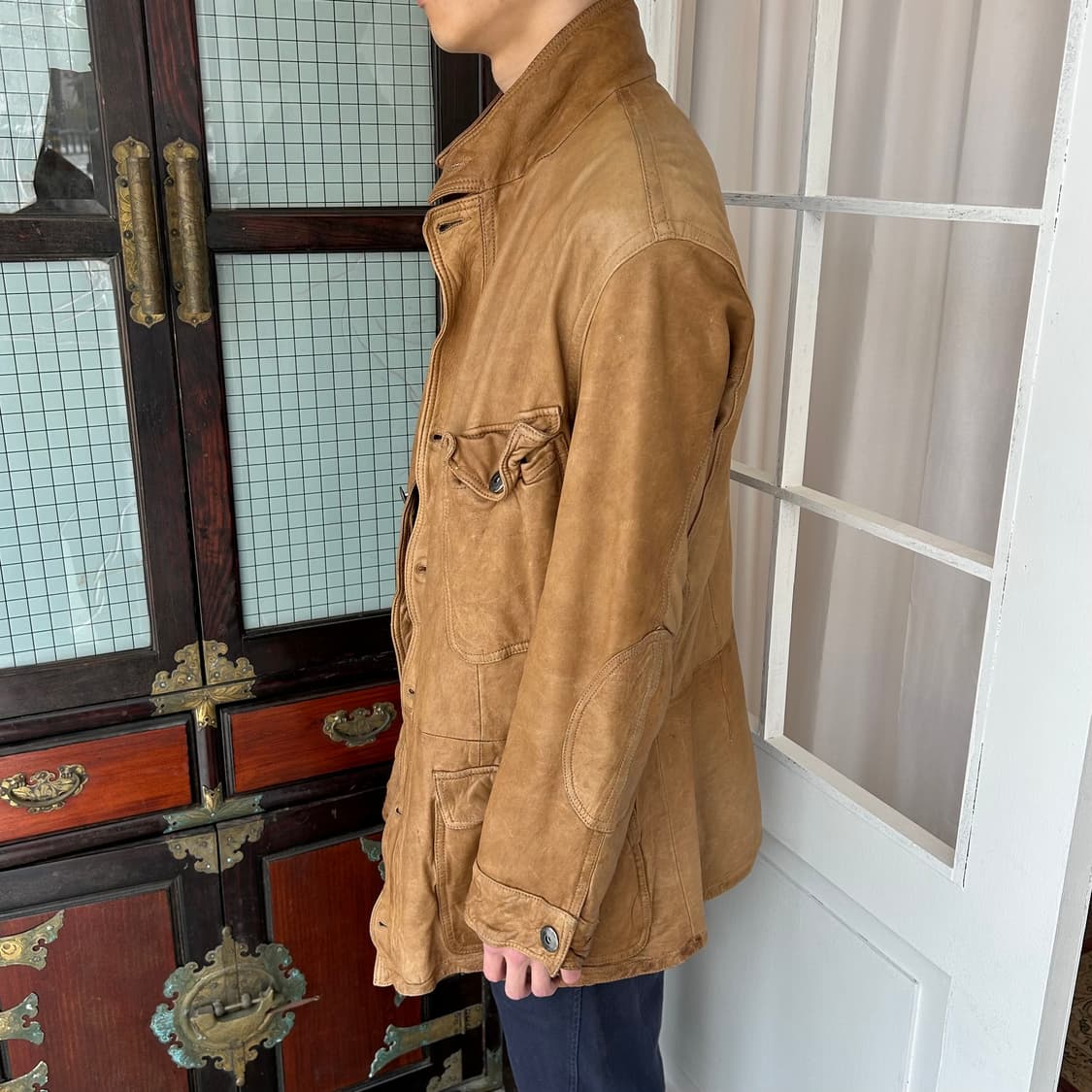 00s Armani Jeans 레더 필드 자켓 상품이미지2