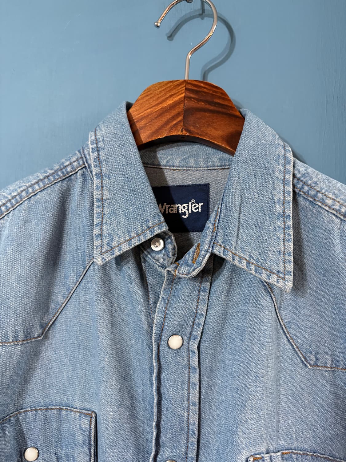 00‘s Wrangler Denim Western Shirt. 상품이미지4
