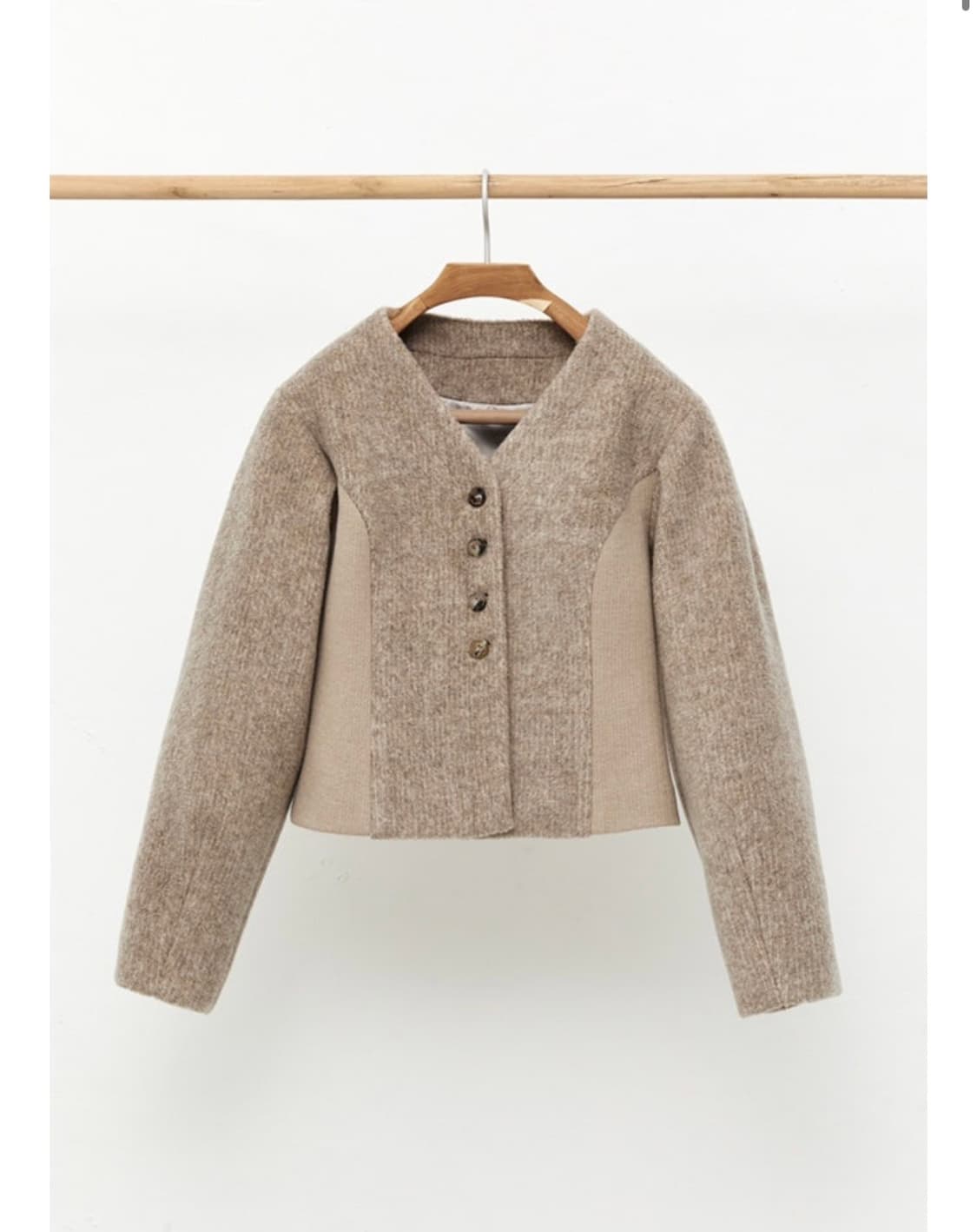 마뗑킴 볼륨 가디건 자켓  베이지 상품이미지3