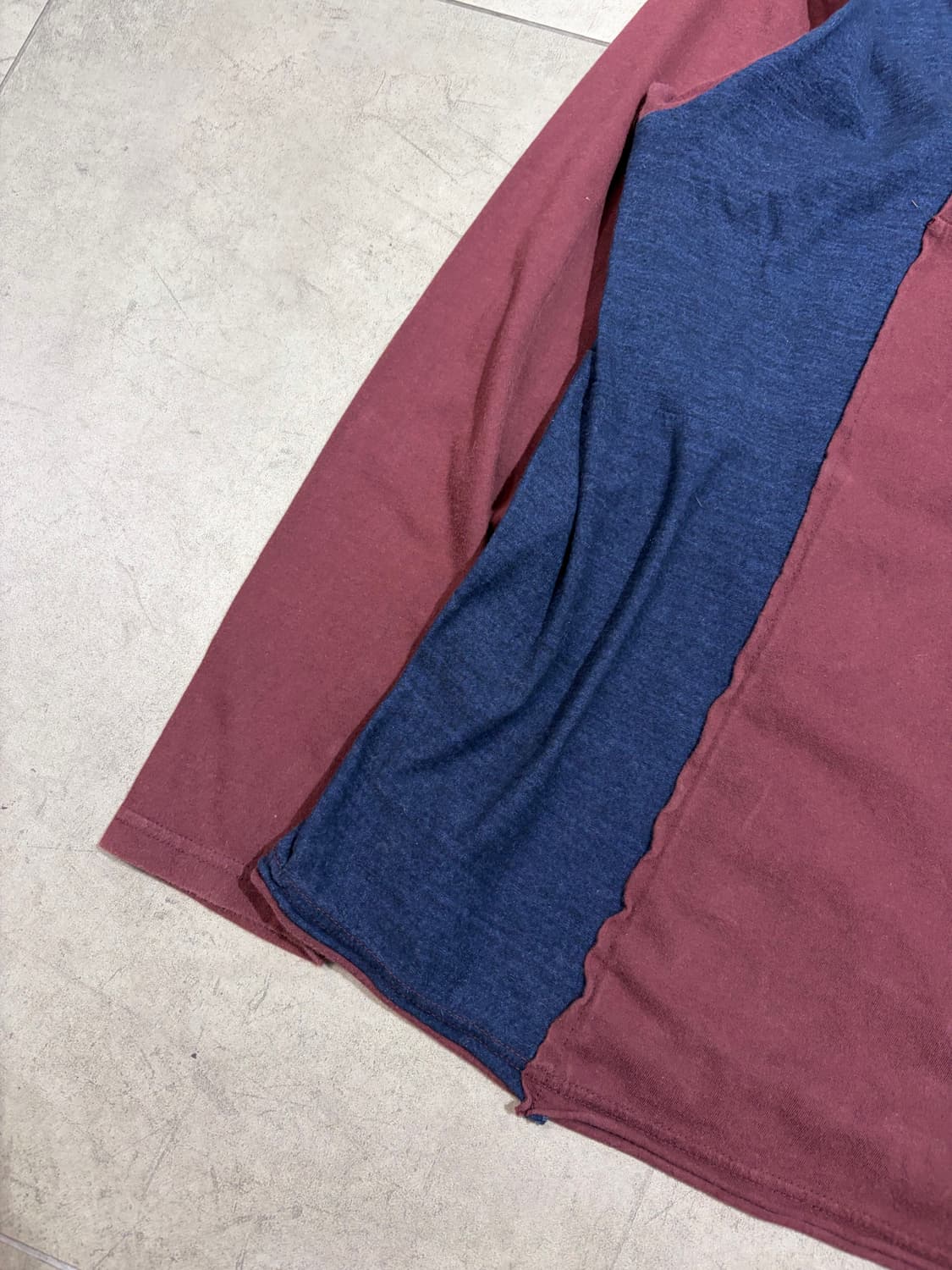 ground y 요지 야마모토 코튼 패치워크 슬리브 티셔츠 상품이미지8