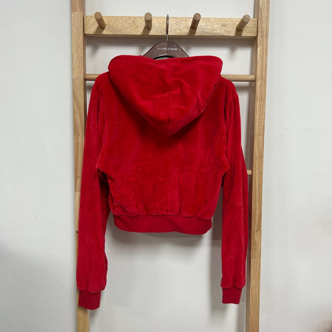 익스파이어드걸 벨벳 플레임 크롭 후드집업 레드 상품이미지5