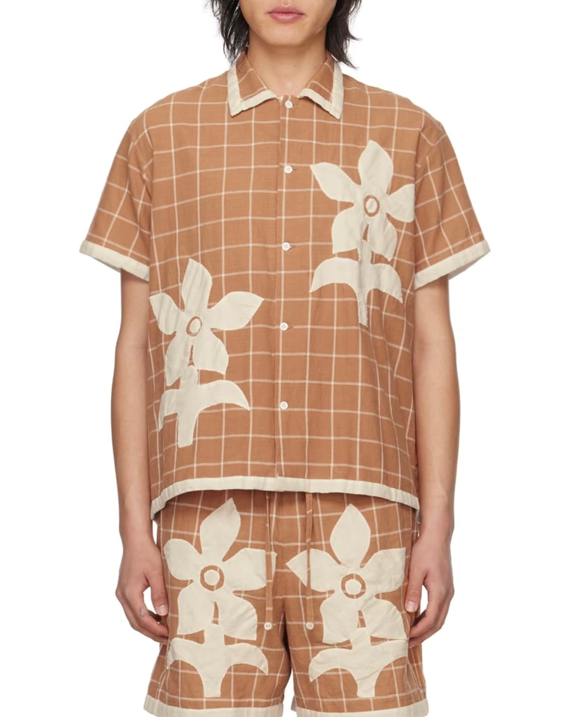 Harago Floral-appliqué 셔츠 상품이미지3