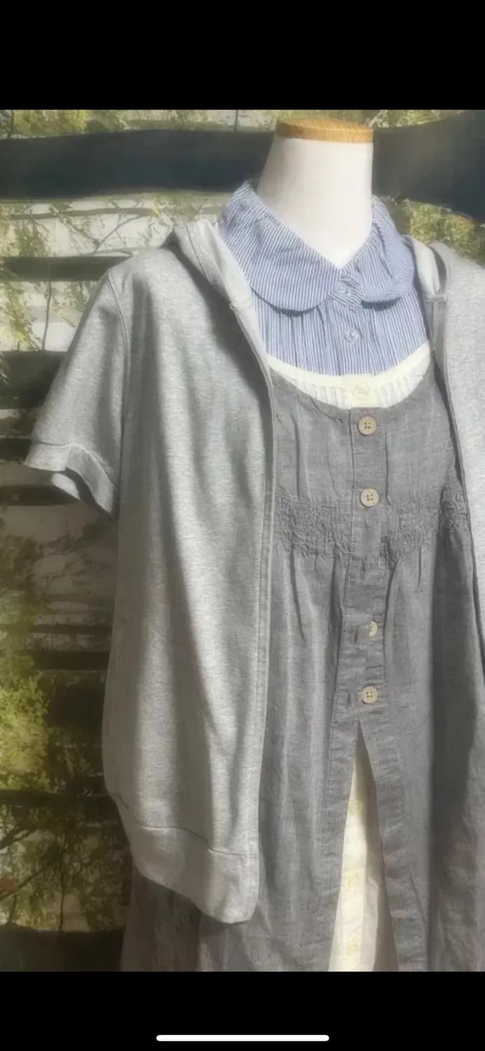 빈티지 홍콩 블라우스 원피스 둥근카라 상품이미지3