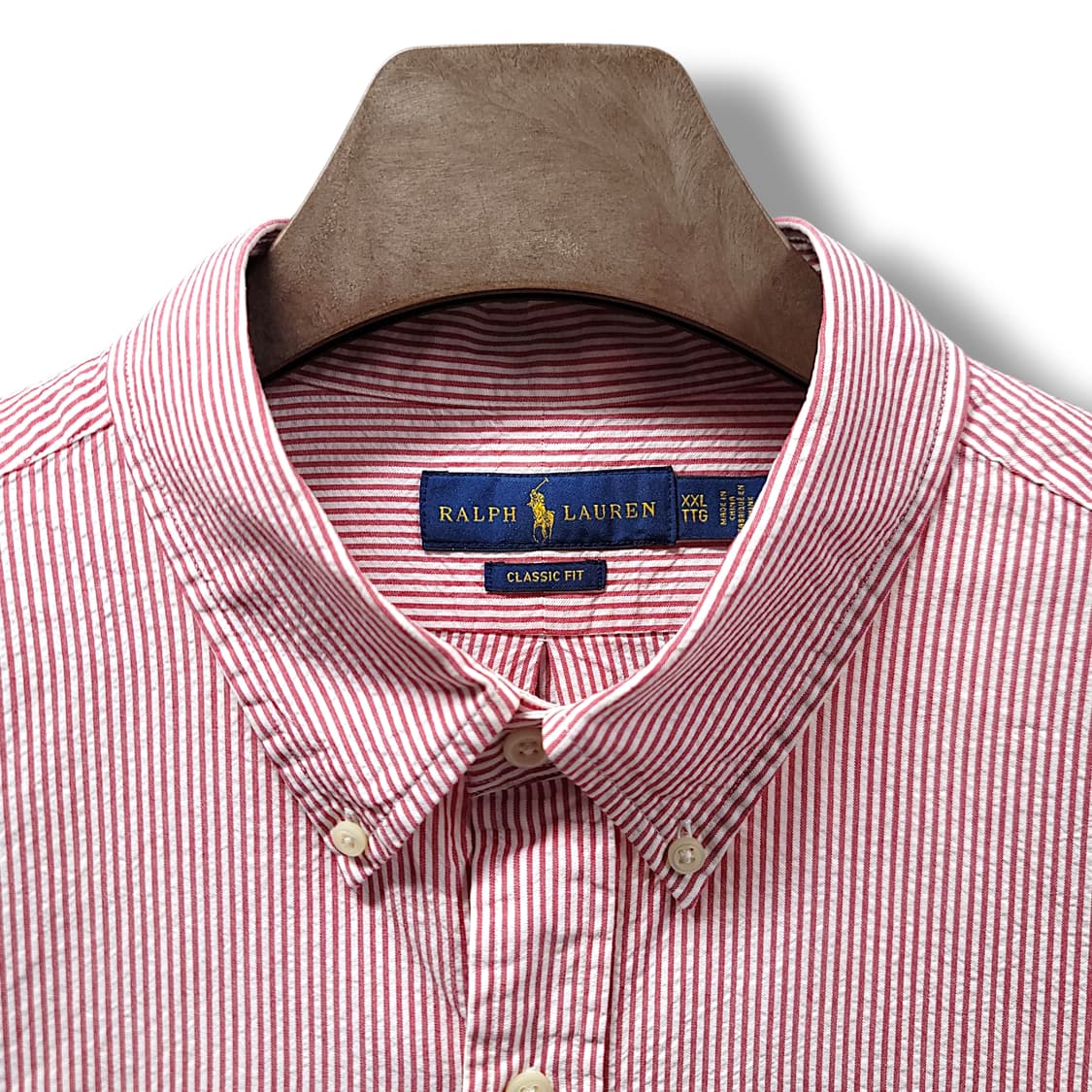 [2XL] 폴로 화이트&레드라인 스트라이프 클래식핏 긴팔셔츠 상품이미지8