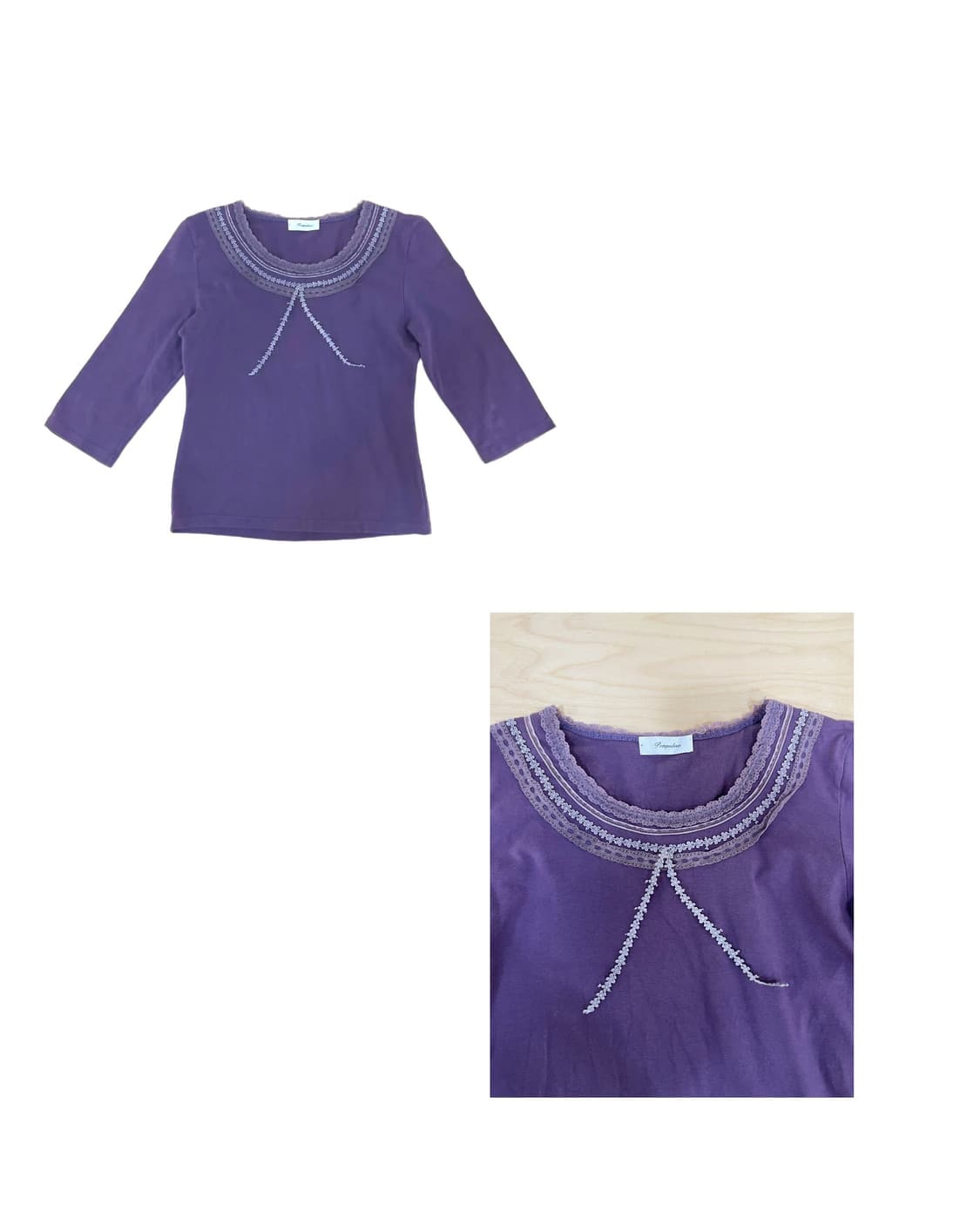 빈티지 퍼플 레이스 티셔츠 상품이미지1