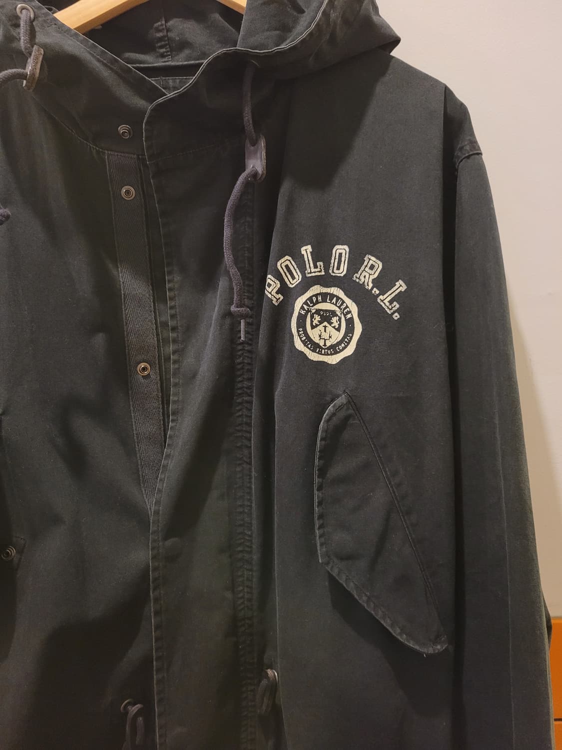 90s 빈티지 폴로 스포츠 피쉬테일 야상 블랙 상품이미지2