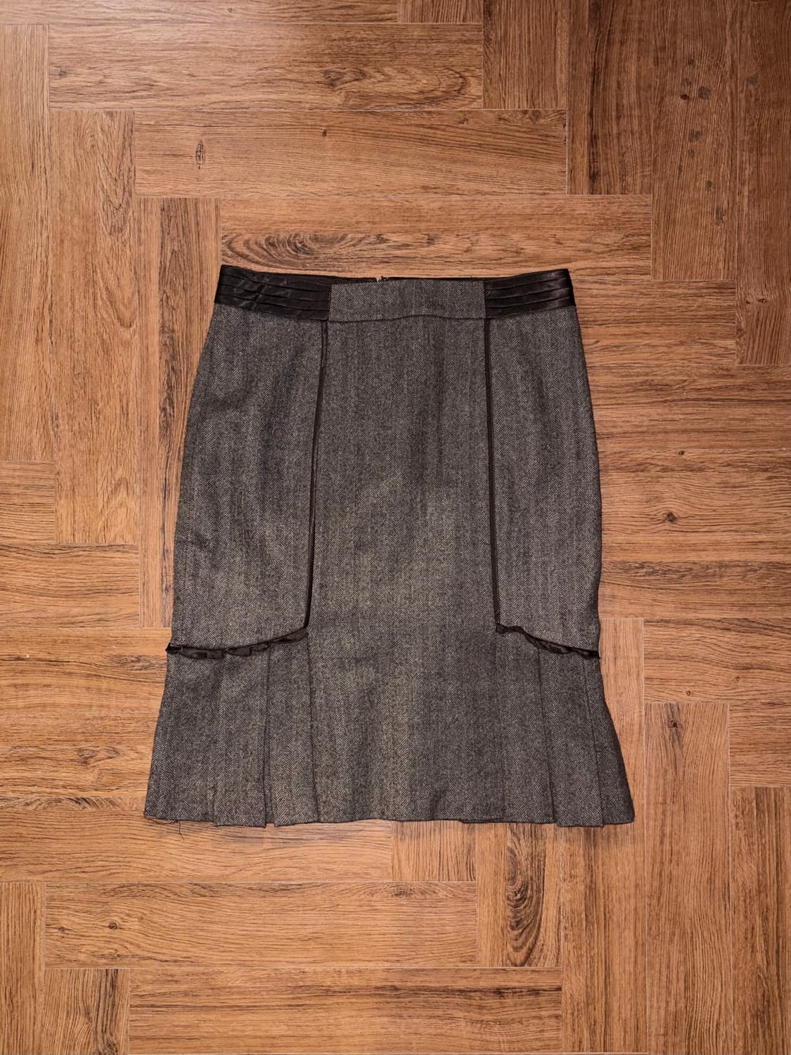 빈티지 디테일 모 미디스커트 상품이미지4