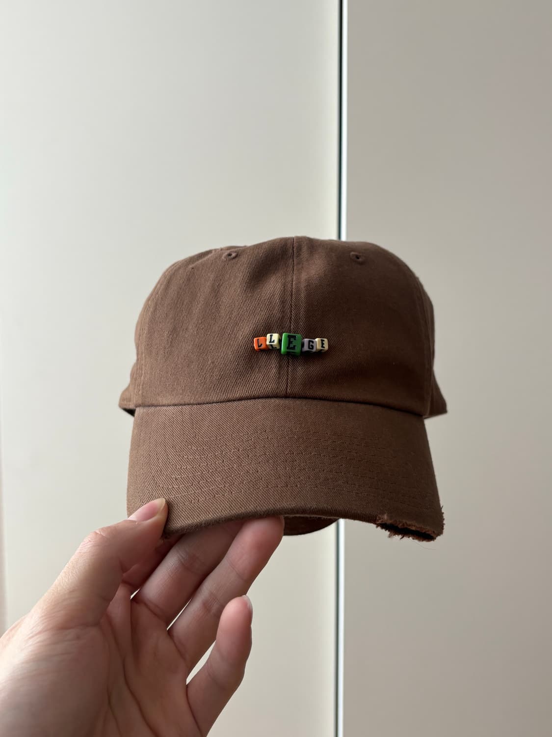 렉토 리지 큐브 로고 디스트로이드 볼캡 브라운 상품이미지1