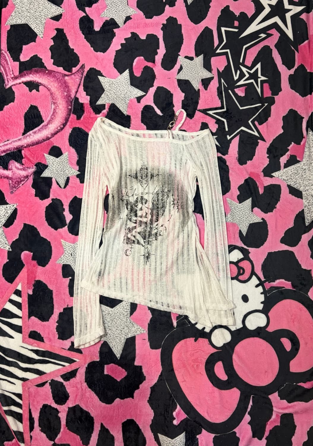 Y2K angel See-through one off-shoulder  상품이미지1