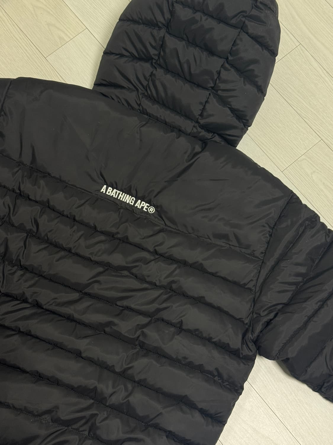 베이프 블랙 워머 후드 패딩 상품이미지2