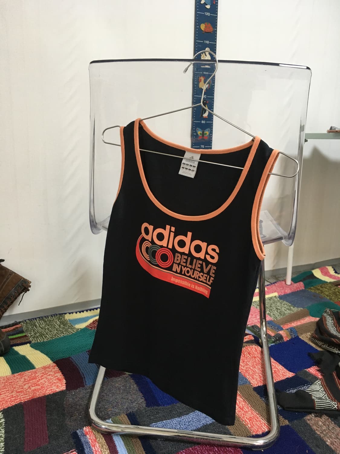 adidas Vintage Black Tank Top with Orang 상품이미지1