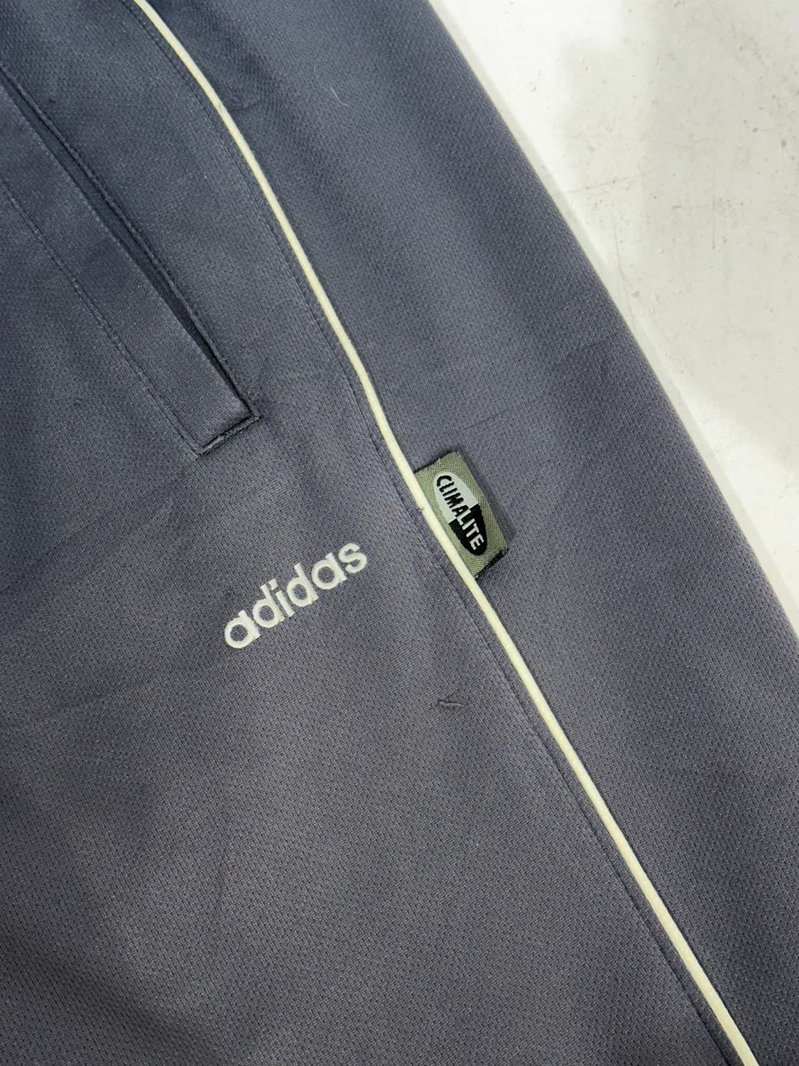 아디다스 차콜 와이드 화이트 사이드 라인 벌룬핏 추리닝 바지 L 상품이미지6