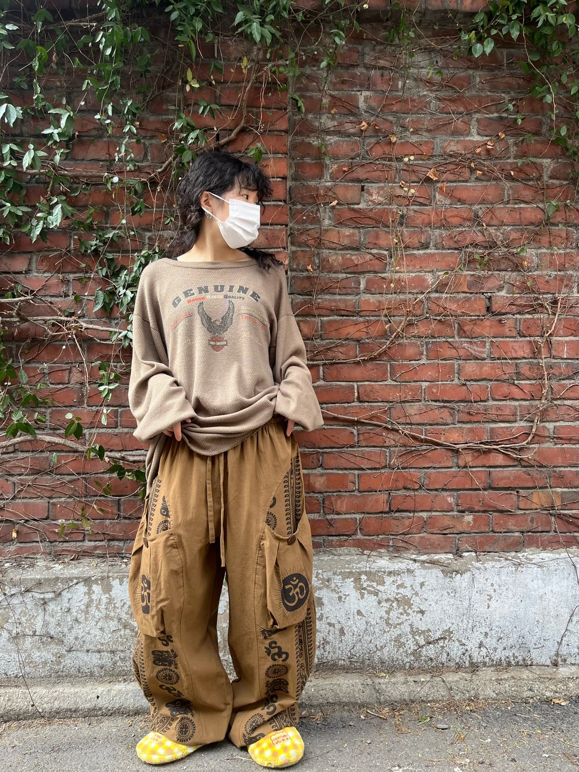 히피 에스닉 문양 와이드 벌룬 팬츠 상품이미지1