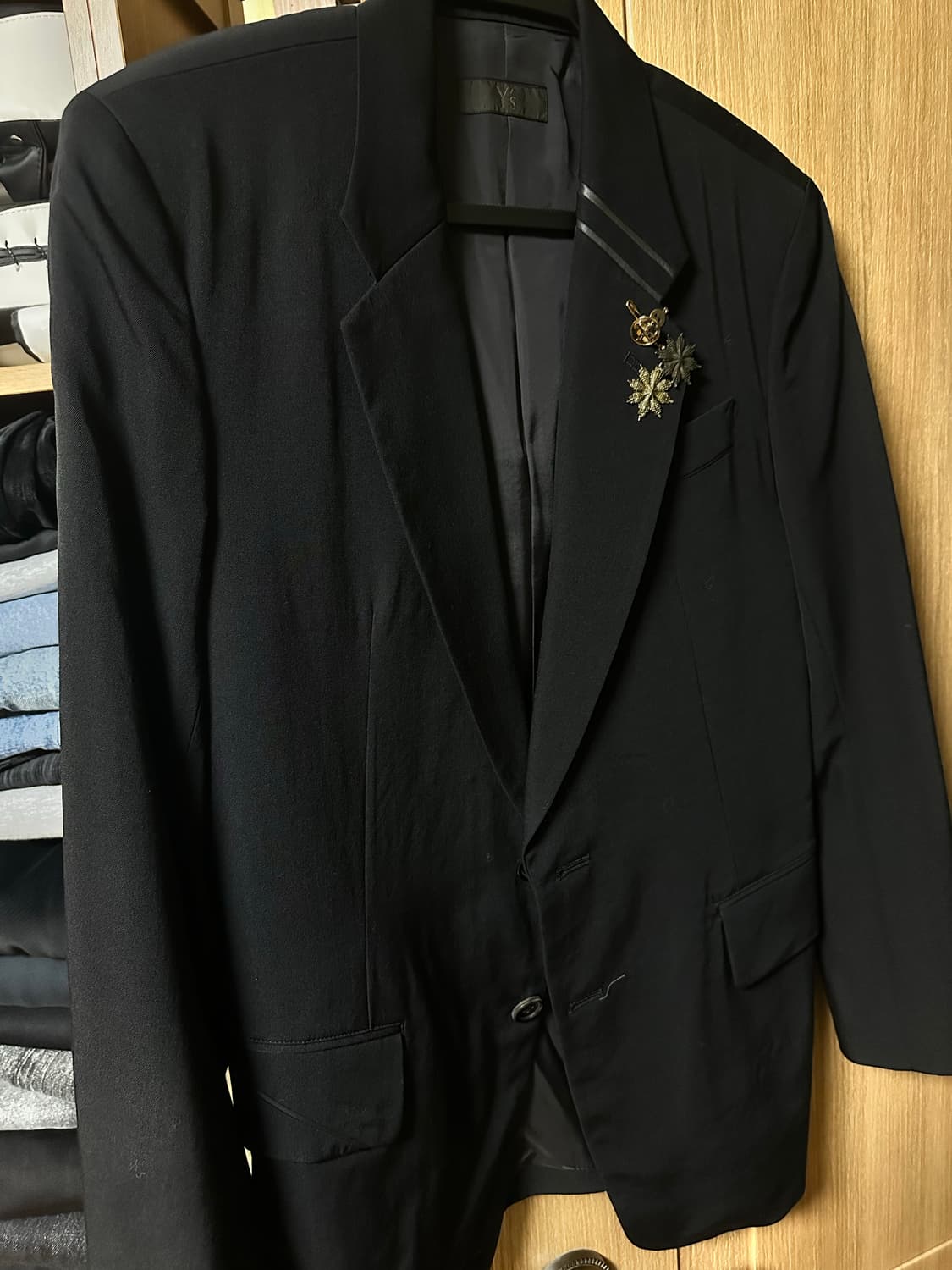 요지야마모토 브로치 레더블레이저 상품이미지3