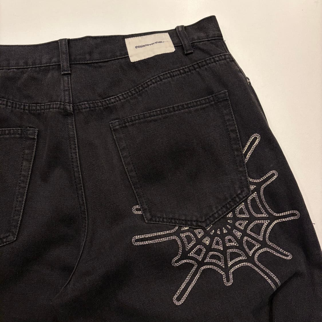 [XL] 디스이즈네버댓 스파이더 웹 데님 블랙 팬츠 C693 상품이미지3