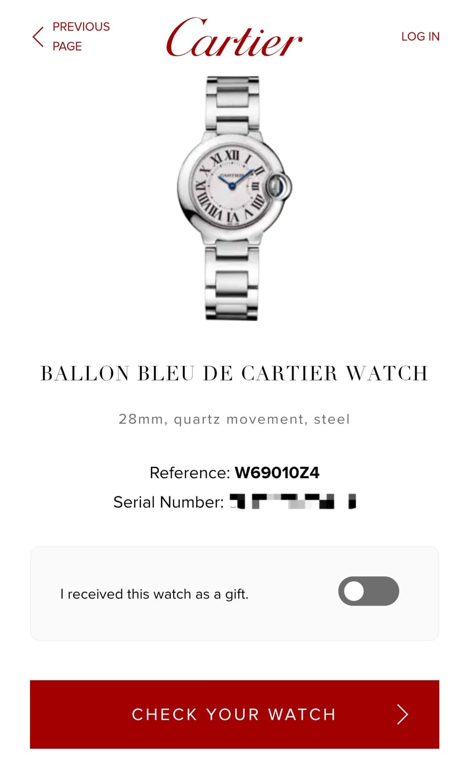 [신세계강남점 풀세트] 까르띠에 발롱블루 스틸 28mm 여성용 시계 08 상품이미지9