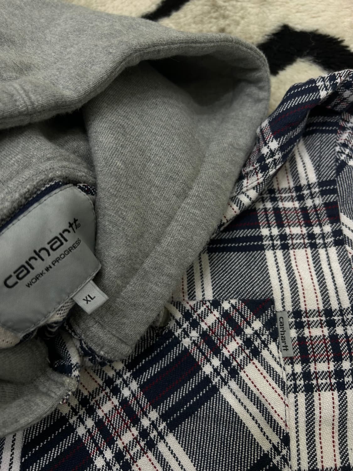 [XL]칼하트Wip 오티스 체크 후드셔츠 상품이미지5