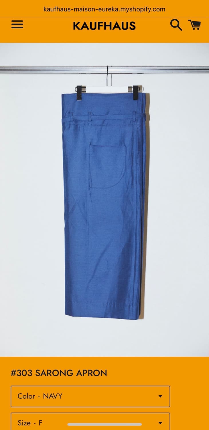 MAISON EUREKA #303 Sarong Apron(black) 상품이미지5