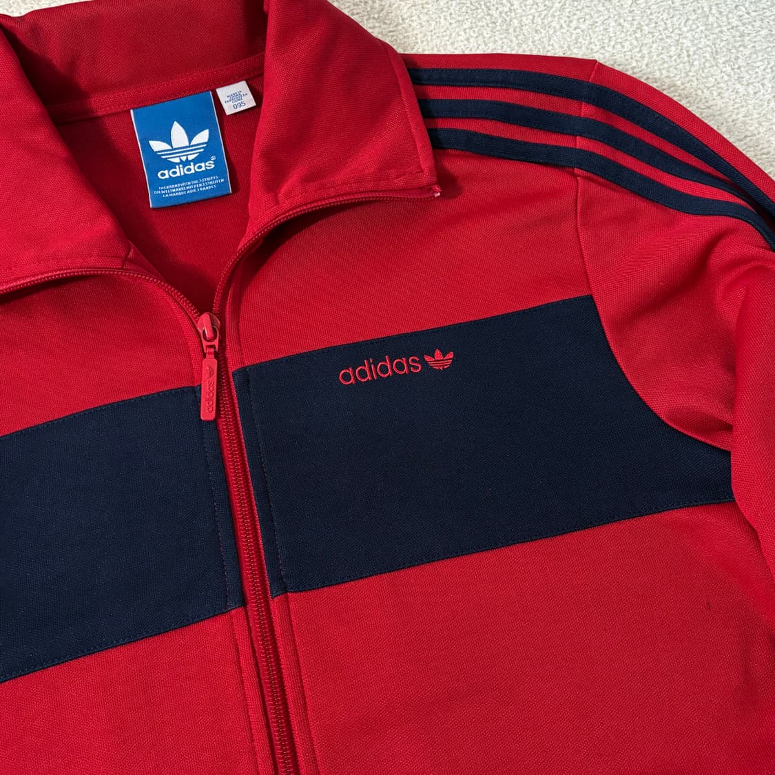 아디다스 베켄바우어 네이비 빨강 버건디 트랙탑 스몰로고 져지 상품이미지2