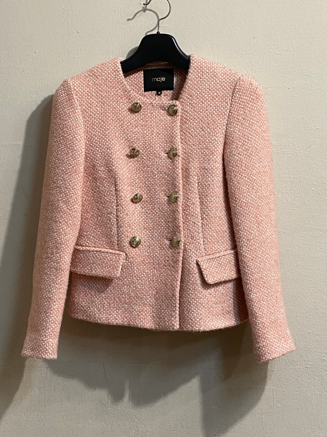 마쥬 핑크 트위드 더블 자켓 상품이미지1