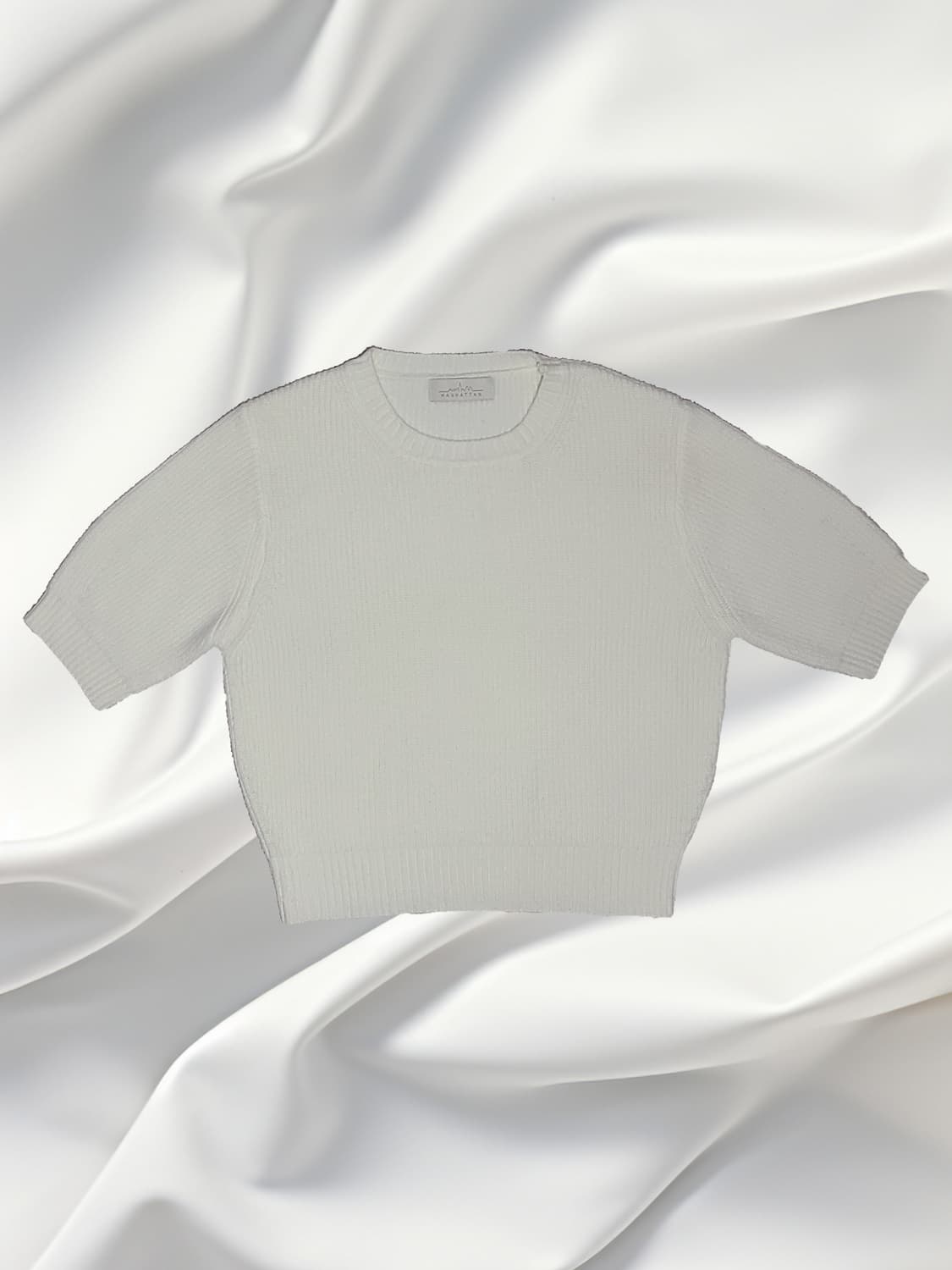 WELLMADE 웰메이드 반팔 니트 (아이보리) 상품이미지1