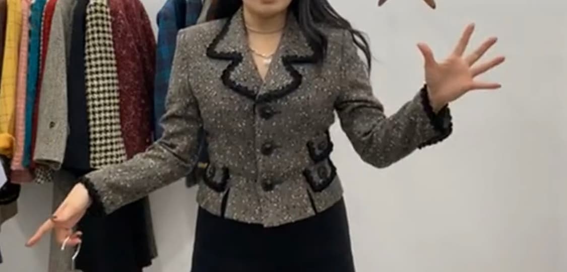 빈티지 ) 쿠키앤크림 트위드자켓 & 베스트  상품이미지9