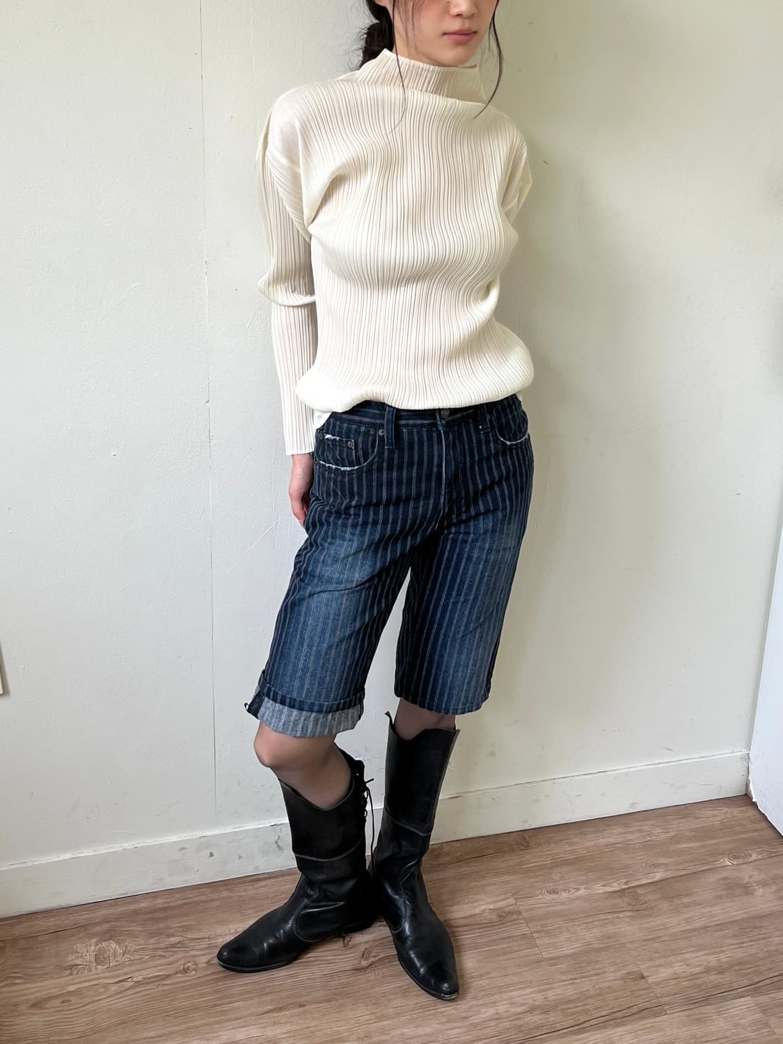 PLEATS PLEASE 아이보리 플리츠 탑 상품이미지7