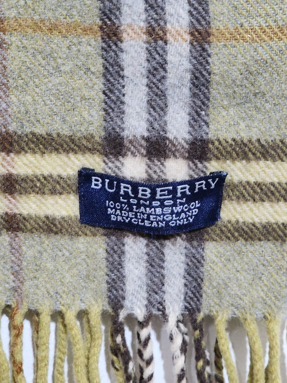 (정품) 버버리 목도리 체크 머플러 카키 램스울  상품이미지5