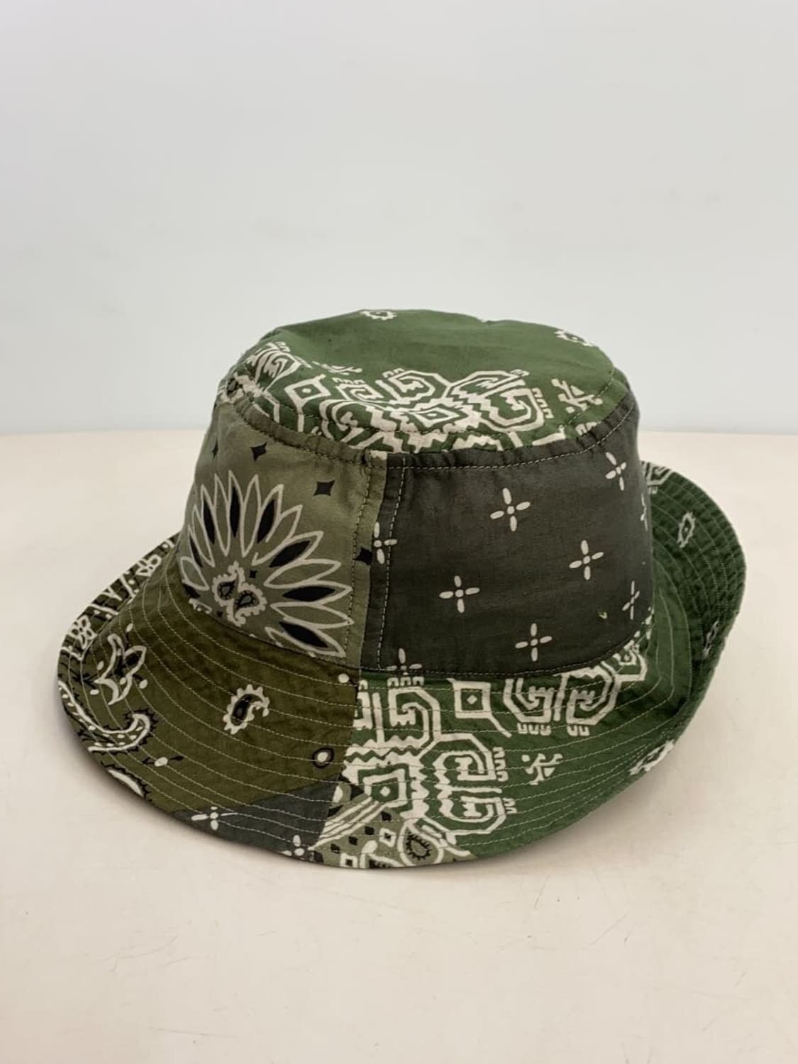 캐피탈 반다나 패치워크 버킷햇 롱 브림 카키 상품이미지2